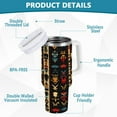 thumbnail image 2 of Yayeee 40oz Stainless Steel Tumbler with Straw and Handle Double-Wall Insulated Travel Water Bottle, Beige Geometric, 2 of 8
