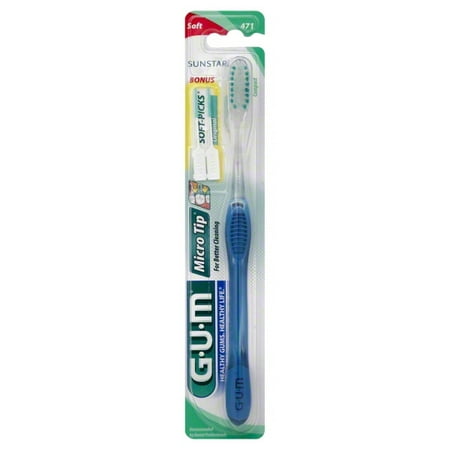 GUM Micro Tip Toothbrush Soft/Compact 1 Each (Best Toothbrush For Gum Recession)