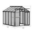 thumbnail image 2 of 6x8 FT Greenhouse for Outdoors,Polycarbonate Greenhouse with Quick Setup Structure and Roof Vent,Aluminum Greenhouses Heavy Duty,Large Walk-in Greenhouse for Winter Garden,Backyard,Patio,Lawn, 2 of 7