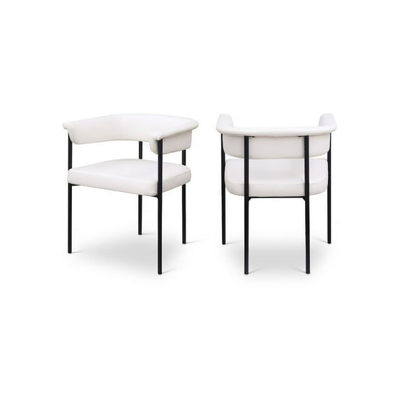 Meridian Furniture Malin Cream Vegan Leather Dining Chair (Set of 2)