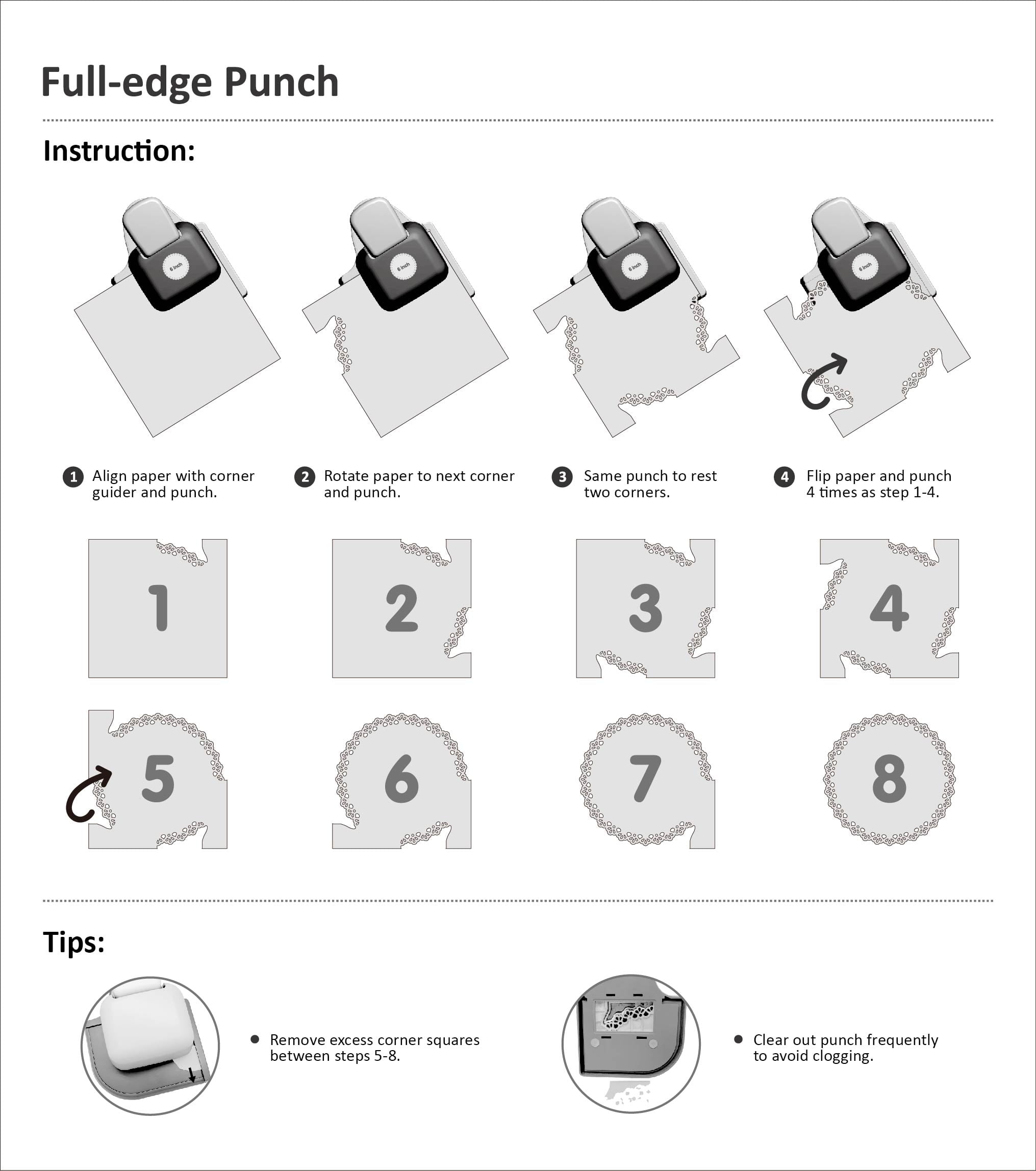 Bira Craft Vine Full Edge Punch, Vine Shape Lever Action Craft Punch for Paper Crafting Scrapbooking Arts