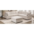 thumbnail image 3 of U_STYLE 6-Seat U-Shaped Sectional Sofa with Removable Ottoman, Beige Polyester Upholstery, Solid Wood Frame, Spacious Living Room & Apartment Furniture, 100.4" W x 100.4" D, 3 of 24