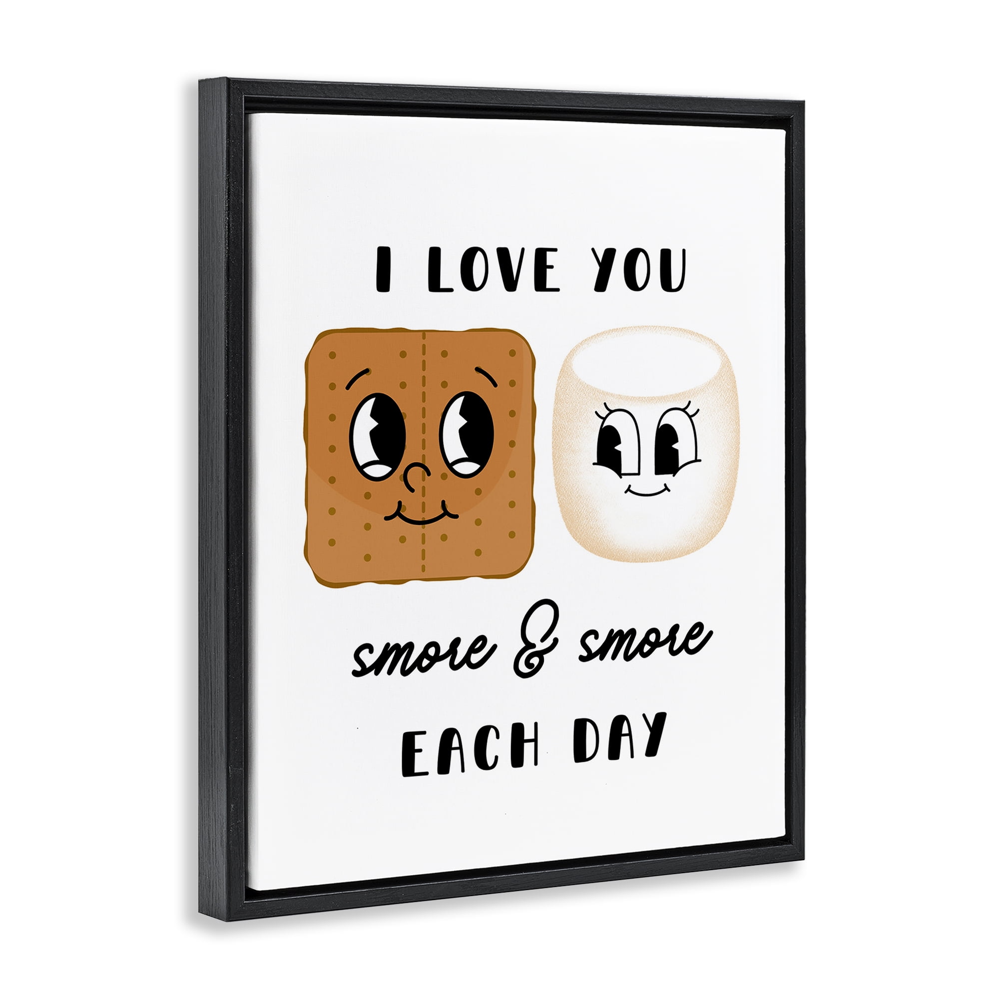 Stupell Industries Love You Smore Each Day Food & Beverage Painting Black Floater Framed Art Print Wall Art, 17 x 21