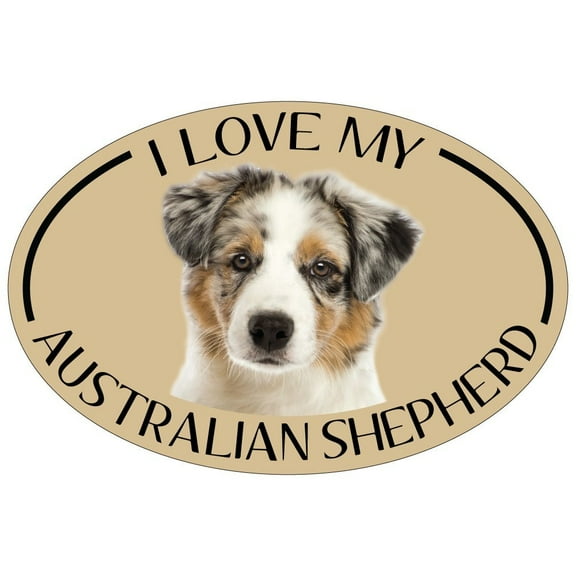 I Love my Aussie Breed Oval Magnet