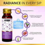 Sipnutri Liquid Marine Collagen Drink 15000mg, Hydrolyzed with Vitamin C & Pomegranate -Grape Flavor, 50ml x 10 Bottles