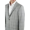 thumbnail image 2 of Adam Baker by Prontomoda Men's Single Breasted Classic Fit 100% Luxury Lamb's Wool Blazer/Sport Coat - Grey Plaid - 36S, 2 of 2