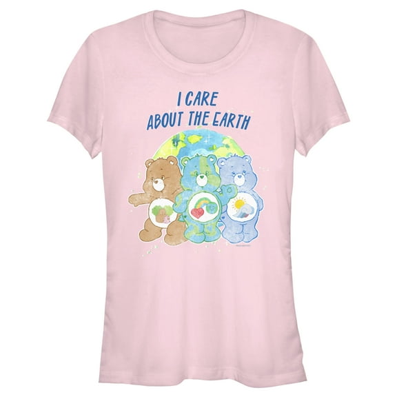 Junior's Care Bears I Care About the Earth  Graphic Tee Light Pink 2X Large