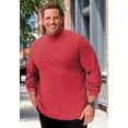 thumbnail image 4 of KingSize Men's Big & Tall Mock Turtleneck Long-Sleeve Cotton Tee - 3XL, Heather Charcoal, 4 of 5