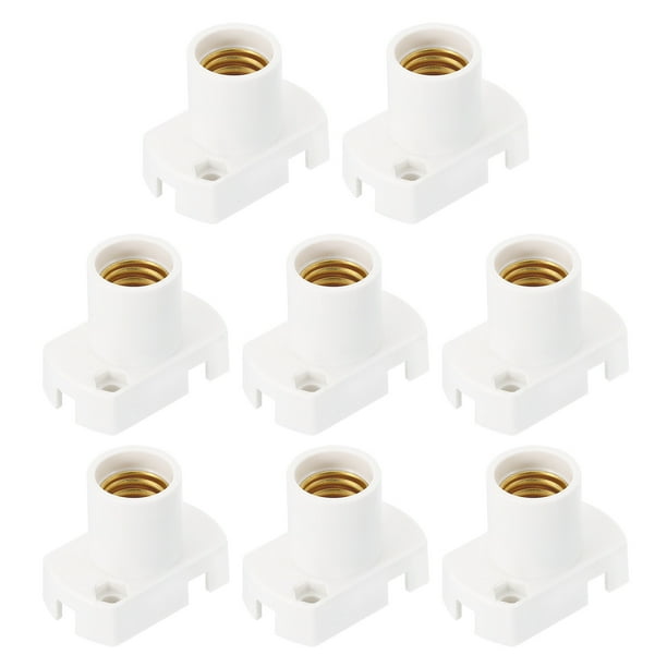 Portalámparas LED E12 de Uxcell, 8 piezas de zócalo de luz de plástico resistente al calor para enchufe, sótano, blanco
