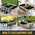 thumbnail image 5 of St Patrick's Day Table Cloths for 8 Foot Rectangle Tables, Shamrock Leaf Coffee Cups Books Dark Green Patio Waterproof Elastic Fitted Tablecloths, Washable Rectangular Table Cover for Camping, 5 of 8