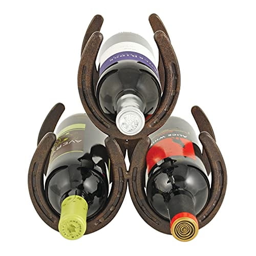 Botellero Foster & Rye de metal con forma de herradura para 3 botellas