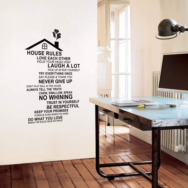 Decalmile-Time Wall Sticker with Quote and Letters, Living Room