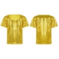 thumbnail image 2 of Toddler Tshirt Toddler Girls Boys Casual Sequin Glitter Party Carnival Gown Short Sleeves Vest Top Comfort Colors Tshirt(Color:Gold,Size:6-7 Years), 2 of 6