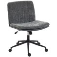 thumbnail image 1 of Chaise de Bureau Grise à Croisillons avec Roulettes - Hauteur Réglable et Chaise de Travail Inclinable pour Bureau à Domicile et Étude - Grand, Design Sans Accoudoirs, 1 of 7