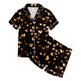 thumbnail image 4 of ZTKWD Valentine's Day Girls Womens Pajamas, Satin Silky Pjs Set Kids 2Pcs Button-Down Nightwear Sleepwear Gift Home Love Heart, 4 of 4