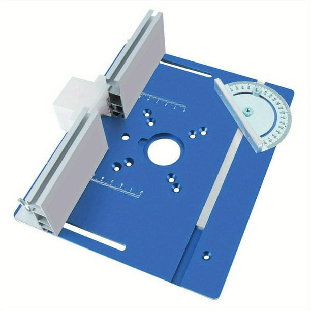 Placa de inserción para mesa de fresadora de aleación de aluminio con guía de inglete para fresado de madera Azul