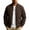 Brown, variant on Men's Casual Varsity Bomber Jacket Spring Fall Standing Collar Warm Zipper Long Sleeved Baseball Uniform Fashion Casual Coats with Pockets