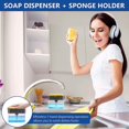 thumbnail image 2 of Dispensador de jabón de 2 uds, soporte para esponja, dispensador de jabón para lavar platos, dispensador de jabón de 13 onzas para Cocina, 2 of 5
