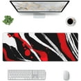 thumbnail image 2 of Black White Red Abstract Gaming Mouse Pad Extended Large Mouse Mat 31.5 X 11.8 Inch Nonslip Rubber Base Long Desk Pad Stitched Edges Mousepad Mice Pad for Office Home Game, 2 of 6
