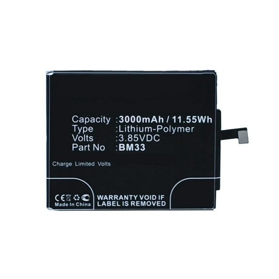 Batteries N Accessories BNA-WB-P8342 Cell Phone Battery - Li-Pol, 3.85V, 3000mAh, Ultra High Capacity Battery - Replacement for Xiaomi BM33 Battery