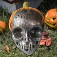 thumbnail image 4 of Adornos de escritorio de calavera de calabaza malvada de Halloween para jardín al aire libre (estilo C), 4 of 7