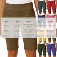 thumbnail image 3 of Hueook Womens Shorts Workout Knee Length Stretch Twill Shorts Thin Waist Pull Regular Hiking Shorts Bermuda Summer Casual with Pockets Green 5X, 3 of 9