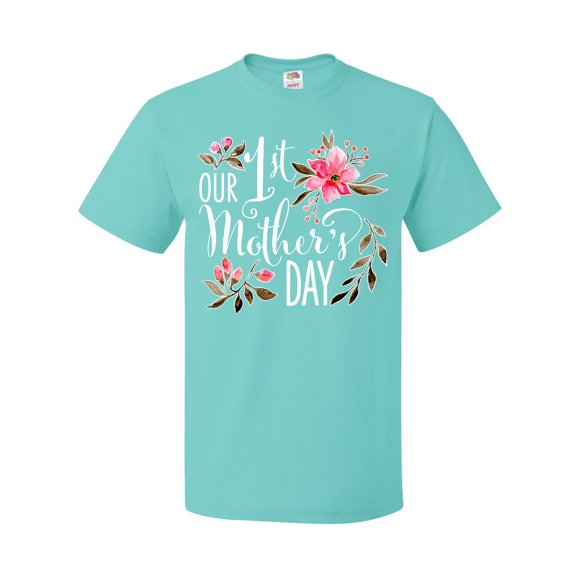 Inktastic Our First Mother's Day- Pink Flowers T-Shirt