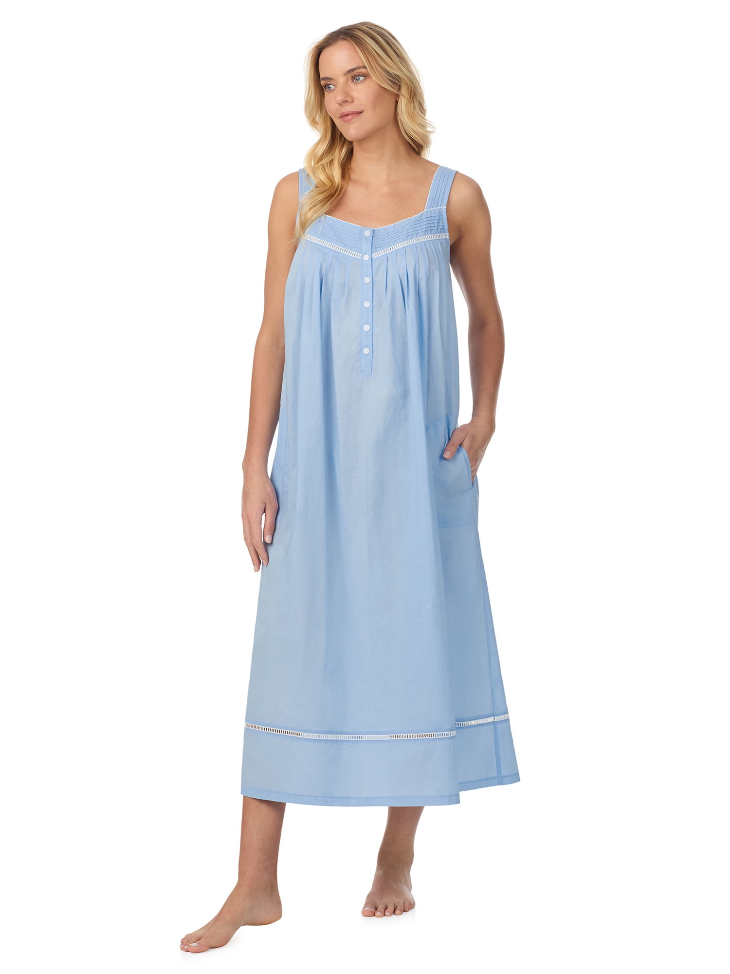 Aria Women's Lightweight Cotton Woven 50" Ballet Nightgown, Sizes XS-5X