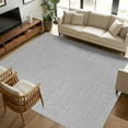thumbnail image 3 of Gray 6x9 Area Rugs, Farmhouse Burlap Solid Grey Color Modern Linen Texture Non-Skid Rubber Backing Large Rectangle Rugs - Living Room Bedroom Home Office, Indoor Floor Mat Carpets Washable Rug, 3 of 9