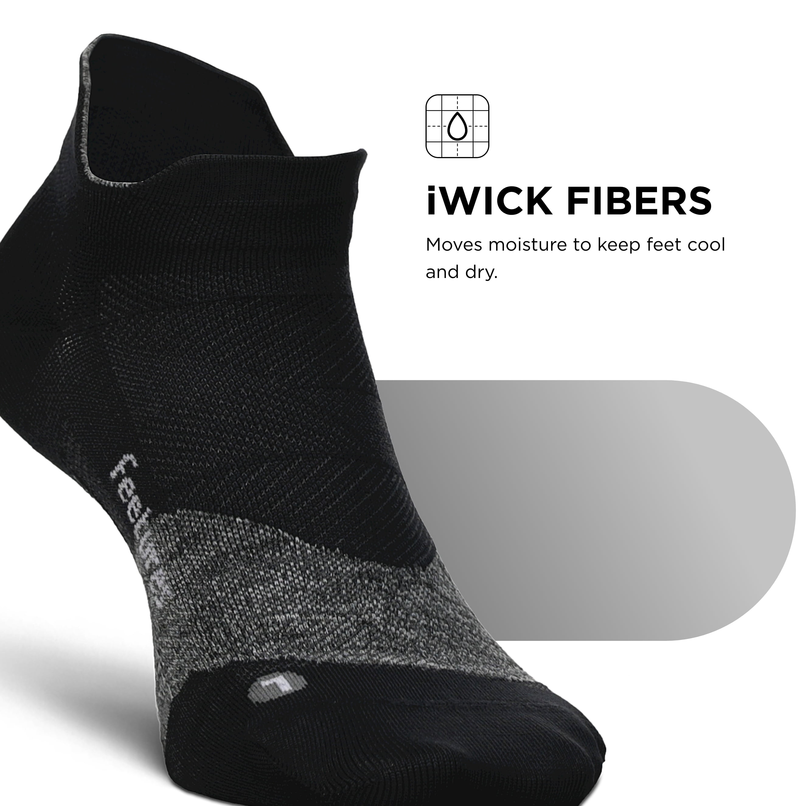 Feetures Elite Ultra Light Cushion Ankle Socks - Sport Sock with Targeted Compression - New Black, XL (3 Pair)