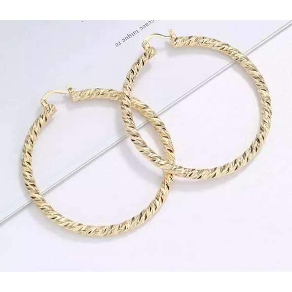 JoeytheJewelryNY 18k Layered real gold filled Round hoop earrings #14