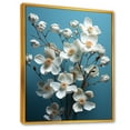 thumbnail image 2 of Designart "Expressive Grey And Blue Dogwood III" Dogwood Floater Framed Wall Art Living Room, 2 of 5