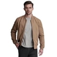 thumbnail image 3 of WenVen Men's Bomber Jacket Lightweight Coat Fall Stylish Work Outerwear with Pocket Khaki L, 3 of 12