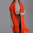 thumbnail image 2 of Bufanda de punto para mujer, bufanda cálida suave de Color sólido a la moda, bufanda cálida de invierno, 2 of 6