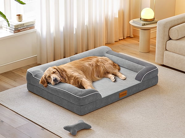 Bestco Orthopedic Dog Bed 36" Waterproof Dog Sofa Bed with Removable Washable Cover Dark Gray