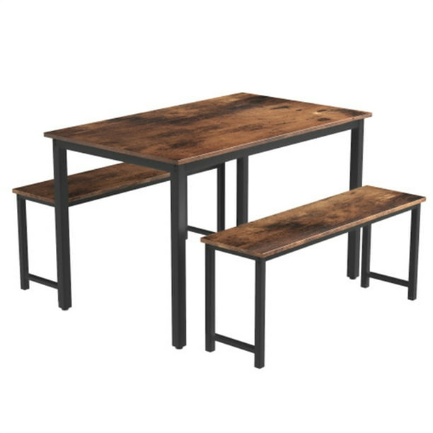 DKLGG 28.7 Inches Height 3 Pieces Farmhouse Kitchen Table Set with Two