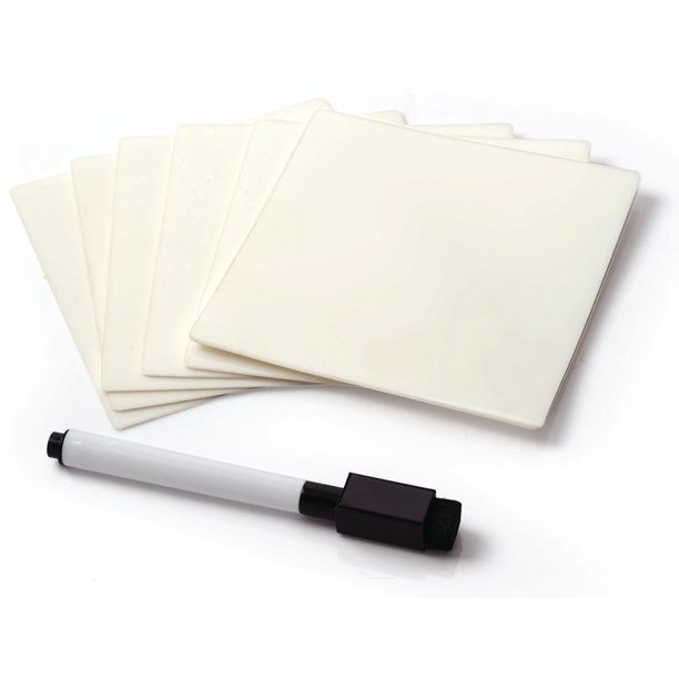 6 Pack Dry Erase Sticky Notes Reminders Rewritable And Removable With Marker