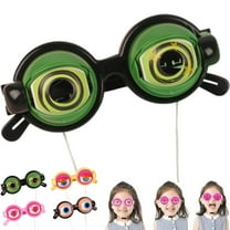 Winking Glasses, Kinetic Crazy Eyes Glasses with Manual Pull-String Blink Action, Funny Novelty Gag Gifts Prop for Shows & Parties (Green)