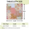 thumbnail image 2 of Pioneer Flower Floral Print Pattern Square Fitted Tablecloth with Elastic Edge,Square Table Cover,Washable Elastic Table Cover for Home Kitchen Party Decor 34"x34", 2 of 6