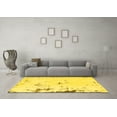 thumbnail image 3 of Ahgly Company Machine Washable Indoor Round Abstract Yellow Modern Area Rugs, 7' Round, 3 of 4