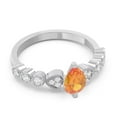 thumbnail image 3 of 1.25 Carat Natural Diamond Citrine Gemstone Elegant Anniversary Ring for Women 18K White Gold Size 6 by Diamond-Capitals, 3 of 8