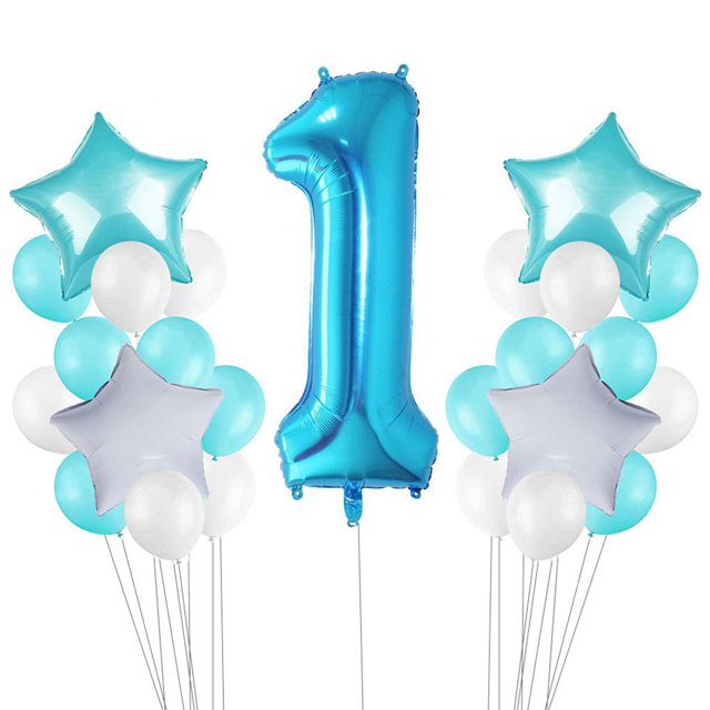 Naiovety 11/25 Uds. Globo de látex transparente de ágata de mármol conjunto de confeti de lentejuelas cumpleaños fiesta de aniversario número Kits de decoración para fiestas azul Naiovety JJ15589-07