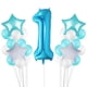 thumbnail image 1 of Matsuzay 11/25 Uds. Globo de látex transparente de ágata de mármol conjunto de confeti de lentejuelas cumpleaños fiesta de aniversario número Kits de decoración para fiestas azul Matsuzay JJ15589-07, 1 of 6