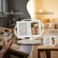 thumbnail image 3 of White Pets' Memory Frame, Dual Foldable Paw Print Frame Kit with Soft Clay Impression Pad, Excellent Wood, Transparent Glass, Elegant Home Decor, Unique Personalized Pet Present for Pet Lovers, 3 of 7
