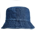 thumbnail image 3 of Topi nelayan saku topi Bucket Denim antik pria wanita dicuci katun topi Panama mode topi Bob Hip Hop petten sombrero pescador Trendy Beach Sun Hat for Women Men Summer Sun Protection Fisherman Hat, 3 of 6