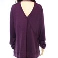 thumbnail image 2 of Ideology NEW Purple Womens Size 1X Plus Open-Back Scoop Neck Sweater, 2 of 2