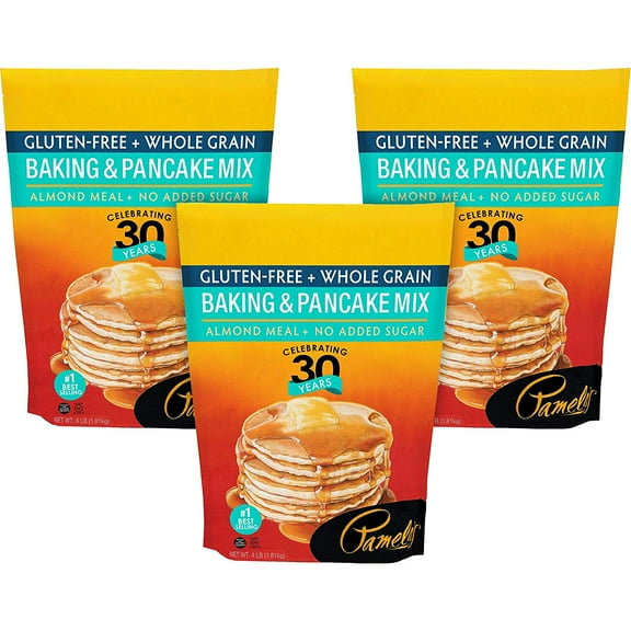Pamela's Gluten Free Whole Grain Baking & Pancake Mix, 4 Pound (Pack of 3)