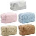 thumbnail image 7 of Small Travel Fuzzy Makeup Bag: Aesthetic Makeup Bag, Soft Plush Cosmetic Bag for Women, Cute Makeup Bags for Purse, Portable Storage Bag Zipper Toiletry Organizer (Pink), 7 of 7