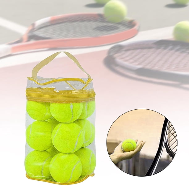 Paquete de 12 pelotas de tenis, pelotas de práctica profesional, pelotas de entrenamiento de tenis de 2,5 pulgadas de diámetro, pelotas para perros de Amarillo