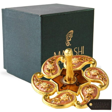 Plastic Dreidel - Hand-Painted Spinning Dreidel Holiday Ornaments (Pewter) Elegant Jewish Décor | Hanging Decoration for Family or Personal Use | Gold-Plated, Vintage Design, Embellished with Matashi Crystals |Judaica